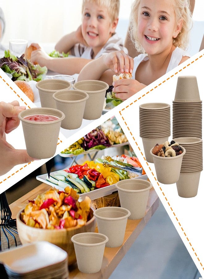 Visen 100 Pack Compostable Portion Cups,Disposable Paper Cups for Condiment,4 oz Food Sample Cups,100% Biodegradable Souffle Cups,Disposable Cups for Jello Shot & Samples Honey Nuts (Natural) - Image 5